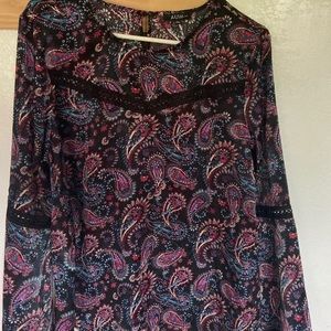 Flare arm long sleeve blouse